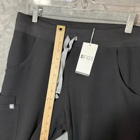 NWT FIGS M Set Ejura Scrub Tunic Top & Kade Cargo Scrub Pants Black Medical Tech - Picture 12 of 16